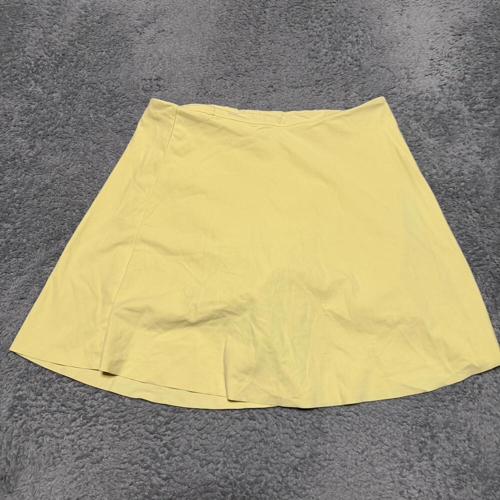 Vitality Tennis Skort Skirt Womens Large Yellow Built In Shorts Lined